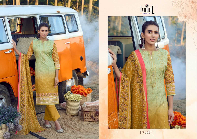 Ishaal Prints Embroidered Vol 7 Pure Lawn Beautiful Embroidered Self Work Collection With Heavy Mal Mal Duppata Salwar Suit