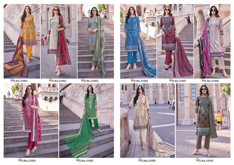 Ishaal Prints Gulmohar Vol 31 Pure Lawn Cotton With Heavy Mal Mal Duppata Kurti Set