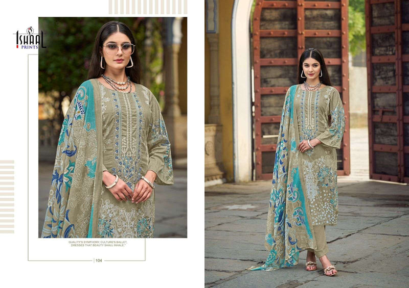 Ishaal Prints Maira Vol 1 Lawn Cotton Beautiful Embroidered Self Work Collection Unstitched Salwar Suit