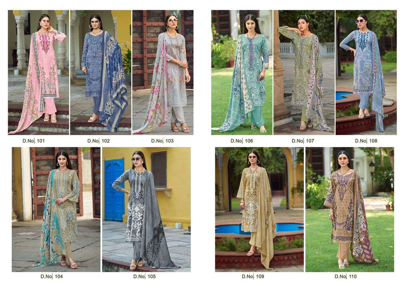 Ishaal Prints Maira Vol 1 Lawn Cotton Beautiful Embroidered Self Work Collection Unstitched Salwar Suit