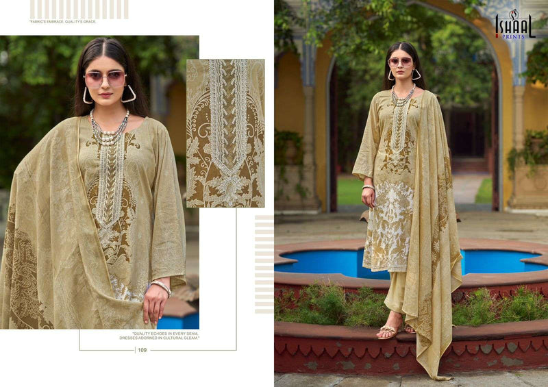 Ishaal Prints Maira Vol 1 Lawn Cotton Beautiful Embroidered Self Work Collection Unstitched Salwar Suit