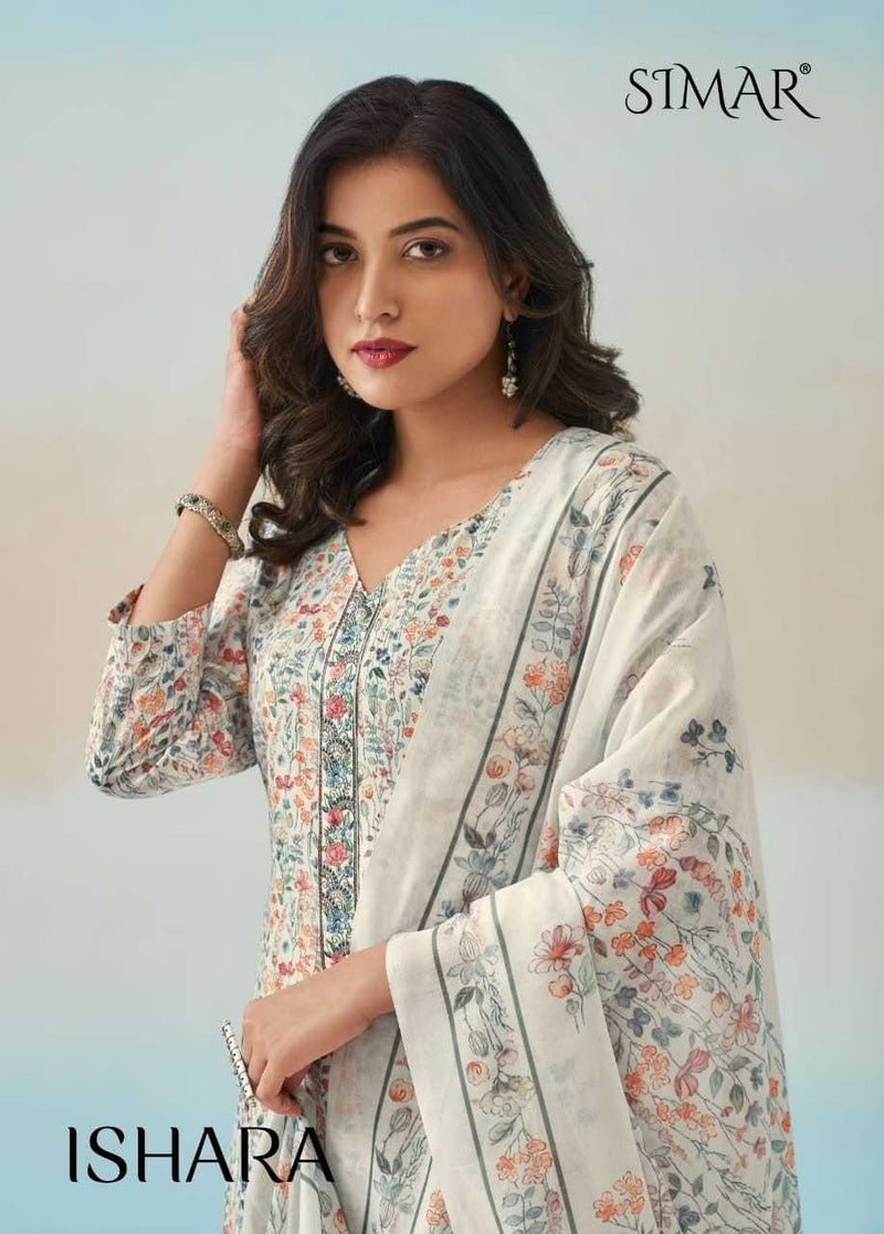 Simar Ishara Cotton Digital Print Embroidery Work Designer Salwar Suit