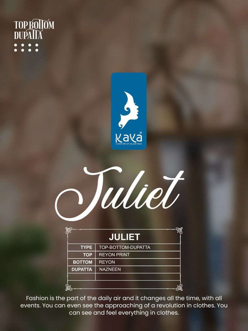 Juliet By Kaya Fancy Rayon Print Readymade 3pcs Catalogue