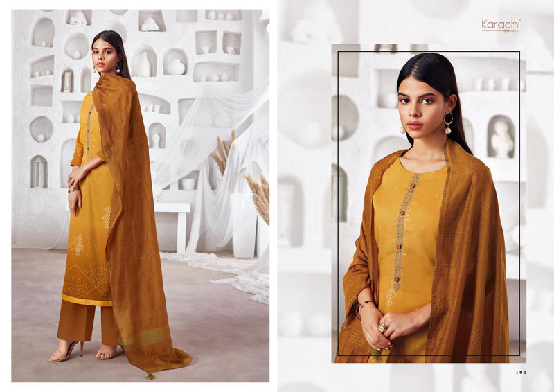 Kesar Karachi Prints Shades Jam Satin With Embroidery Work Fancy Salwar Suit Collection