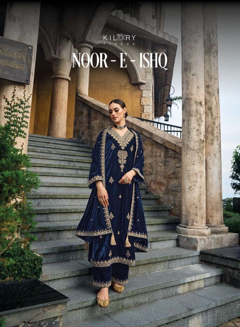 Kilory Trends Noor E Ishq Premium Velvet Fancy Work Pakistani Salwar Kameez
