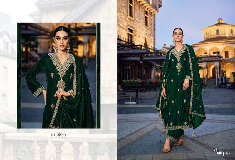 Kilory Trends Noor E Ishq Premium Velvet Fancy Work Pakistani Salwar Kameez