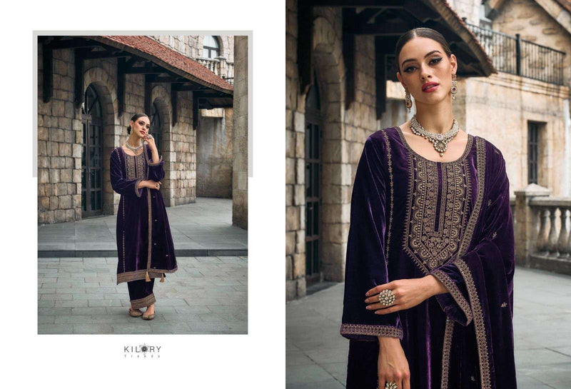 Kilory Trends Habiba Premium Velvet With Fancy Work Pakistani Salwar Kameez