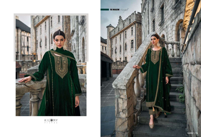 Kilory Trends Habiba Premium Velvet With Fancy Work Pakistani Salwar Kameez