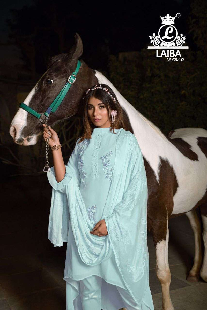 Laiba Designer Am Vol 123 Georgette Fancy Pakistani Salwar Kameez