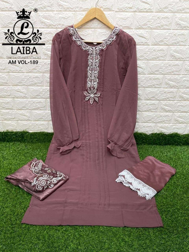 Laiba Am Vol 189 Beautiful Embroidery Work Pakistani Kurti With Pant And Dupatta