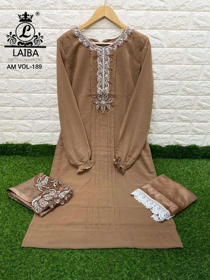 Laiba Am Vol 189 Beautiful Embroidery Work Pakistani Kurti With Pant And Dupatta