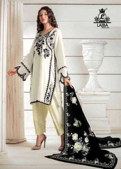 Laiba Designer Am Vol 215 Pure Georgette Embroidery Pakistani Suits