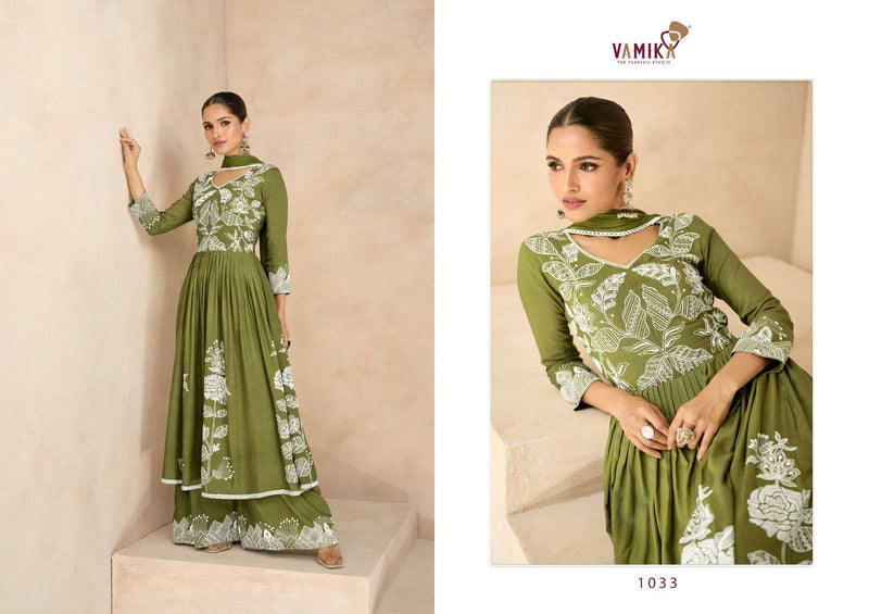 Lakhnavi Vol 6 By Vamika Exclusive White Thread Designer Kurti With Plazo And Dupatta