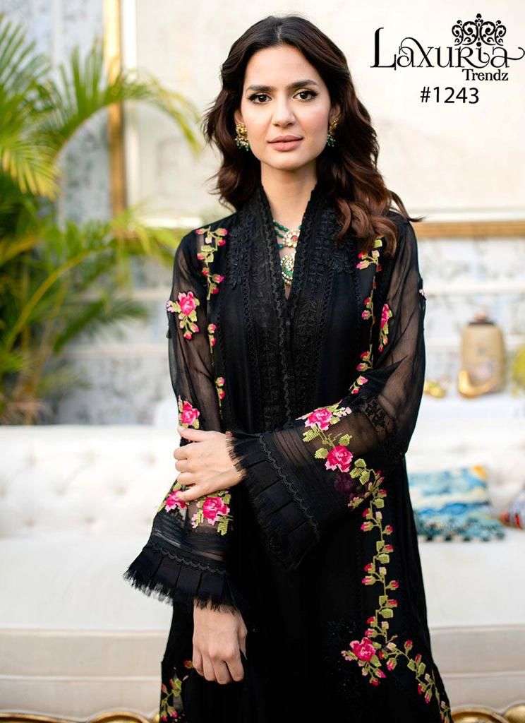 Laxuria 1243 Designer Beautiful Readymade Black Color Pakistani Salwar Kameez