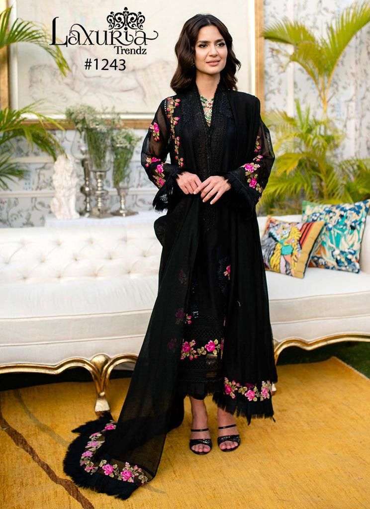 Laxuria 1243 Designer Beautiful Readymade Black Color Pakistani Salwar Kameez