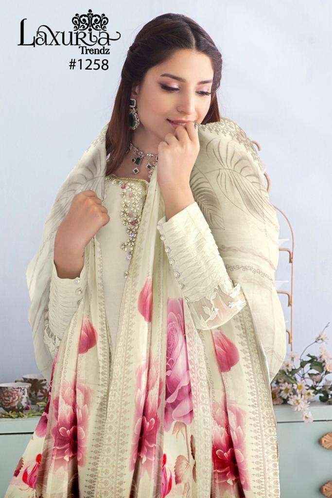 Laxuria 1258 Designer Pastel Cream Colour Readymade Pakistani Pret collection