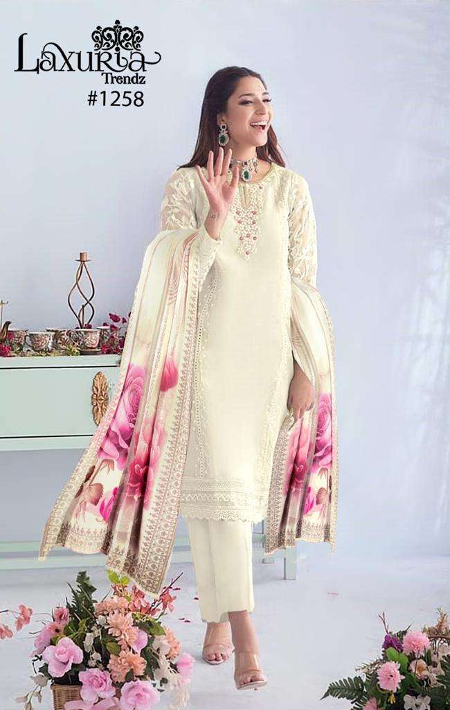 Laxuria 1258 Designer Pastel Cream Colour Readymade Pakistani Pret collection