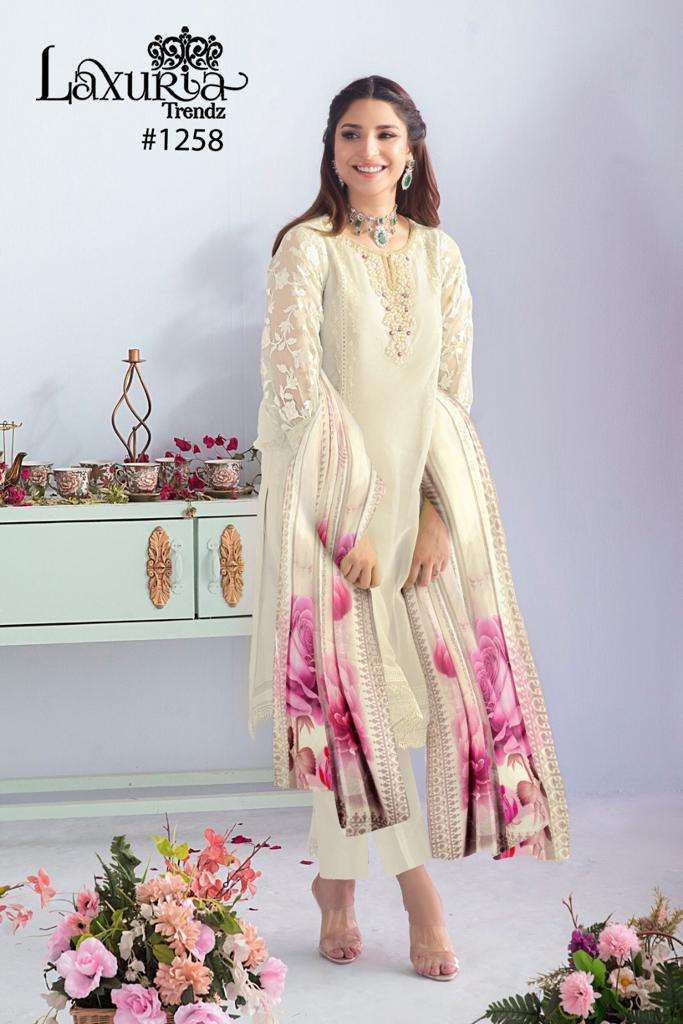 Laxuria 1258 Designer Pastel Cream Colour Readymade Pakistani Pret collection