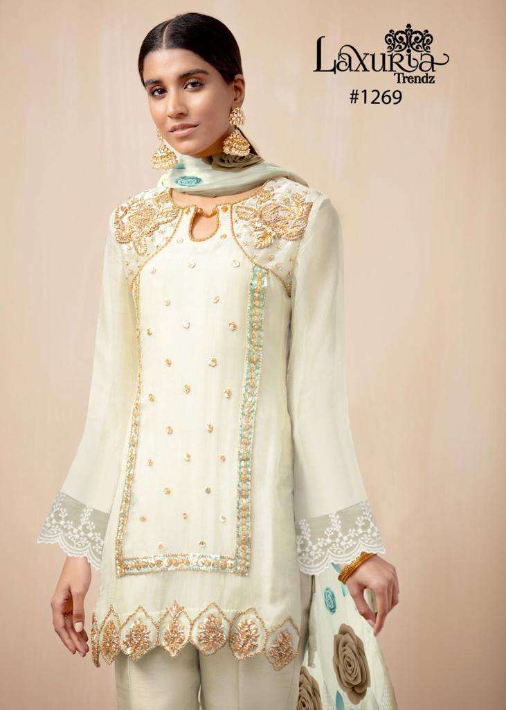 Laxuria 1269 Single Designer Pakistani Kurti With Pant And Dupatta Pret collection