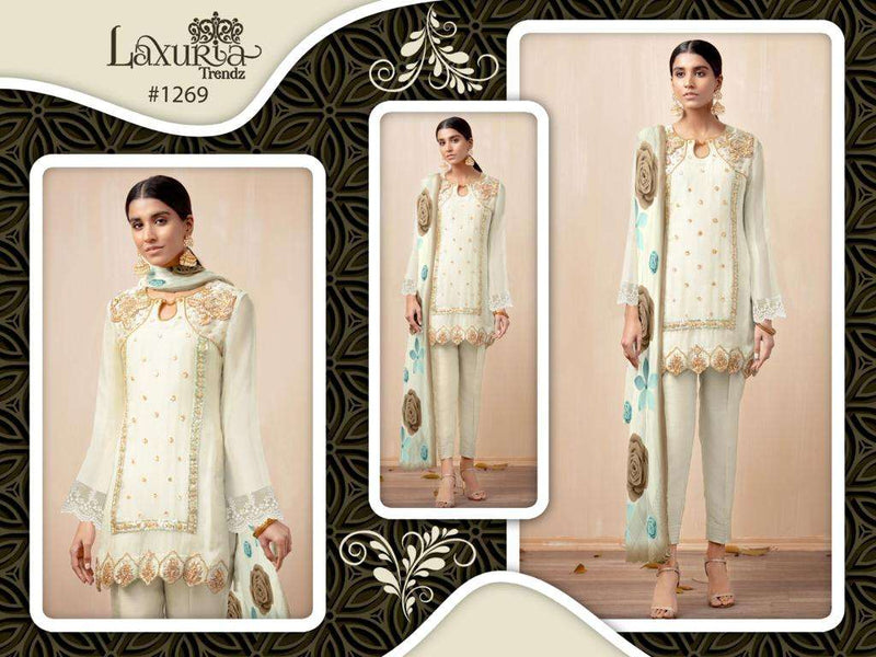 Laxuria 1269 Single Designer Pakistani Kurti With Pant And Dupatta Pret collection