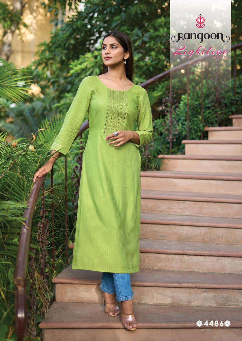 Lightline Vol 12 By Rangoon Designer Fancy Lining Silk Work Kurtis