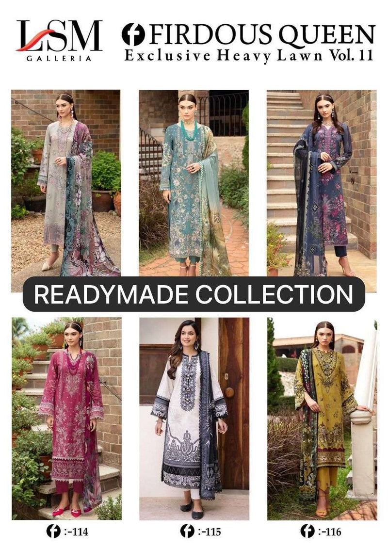 Lsm Galleria Firdous Queen Lawn Vol 11  Readymade Suit