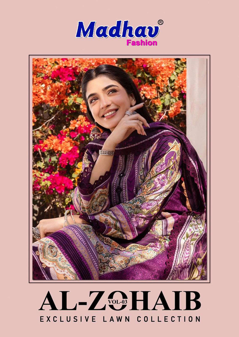 Madhav Fashion Al Zohaib Vol 3 Lawn Cotton Daily Wear Salwar Suit