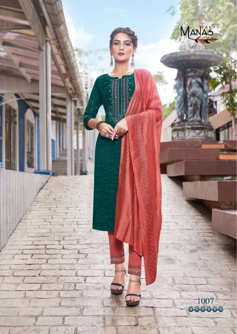 Manas Sparkle Vol 2 Readymade Kurti With Pent And Dupatta Sets