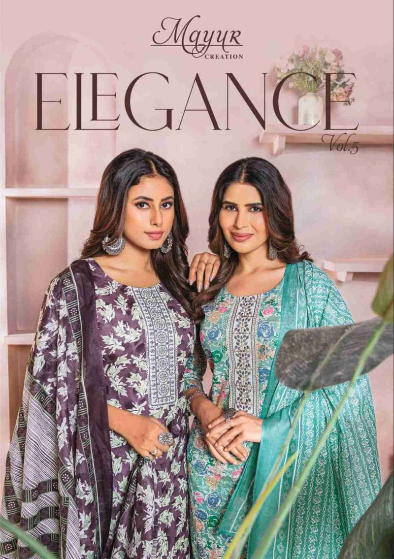 Mayur Creation Elegance Vol 5  Pure Cotton Print Neck Embroidery Kurti Combo Set