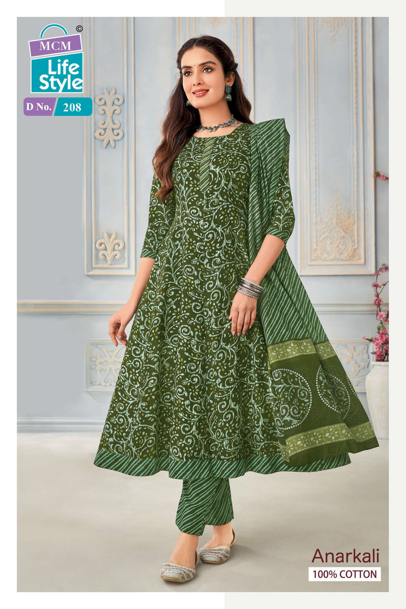 Mcm Lifestyle Anarkali Vol 2 Cotton Handwork Casual Wear Kurti Set