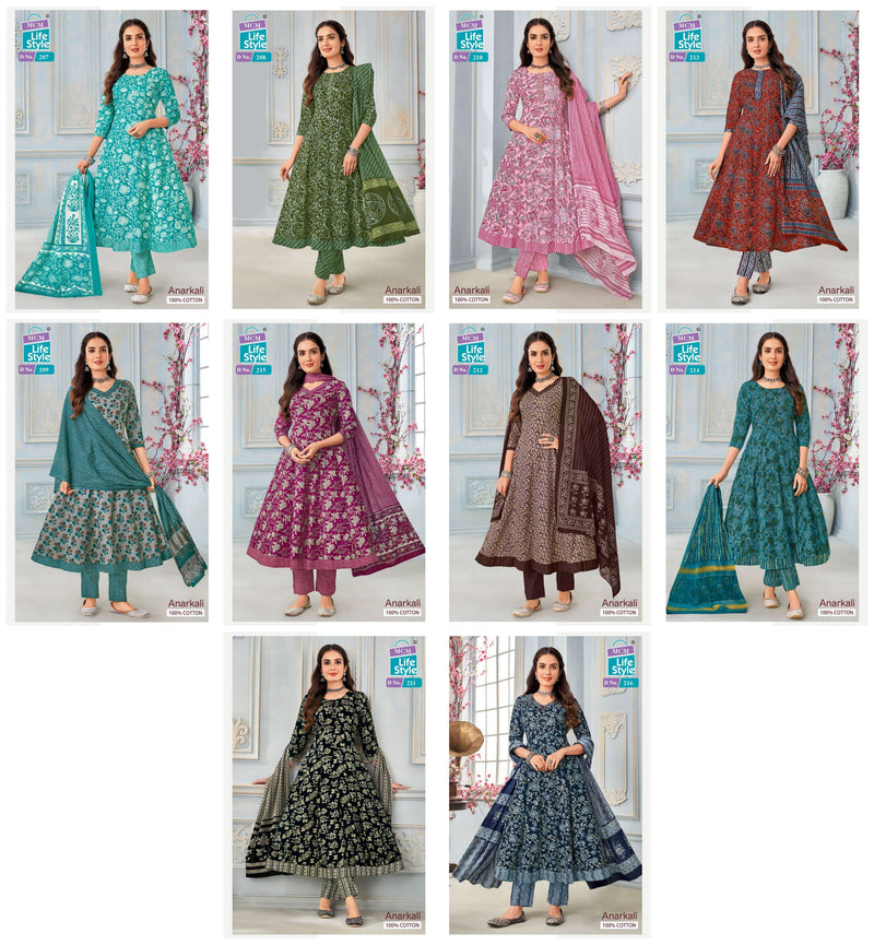 Mcm Lifestyle Anarkali Vol 2 Cotton Handwork Casual Wear Kurti Set