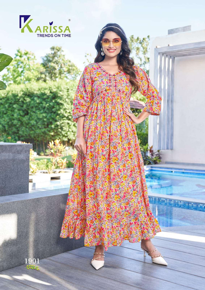 Assorted Ladies 3/4th Sleeves Knee Length Printed Anarkali Kurti For Casual  Wear at Best Price in Jaipur | Mayday Global