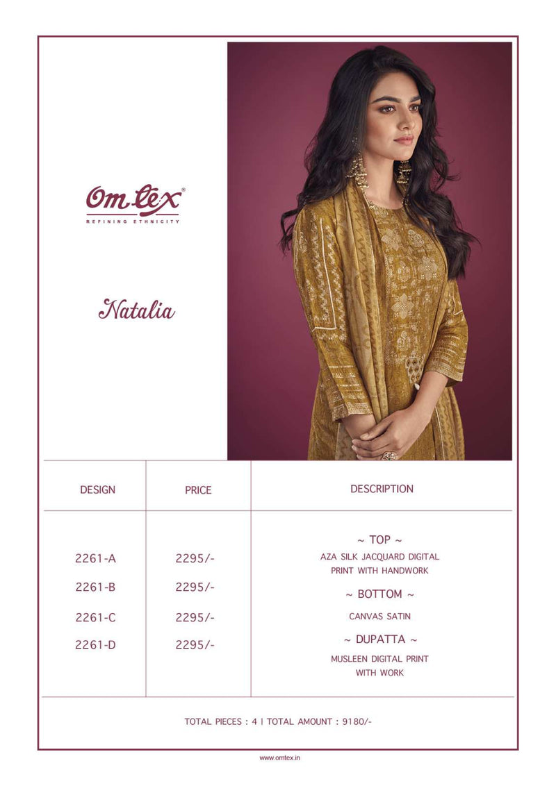 Omtex Launch Natalia Adorable Digital Print With Handwork Dress Material