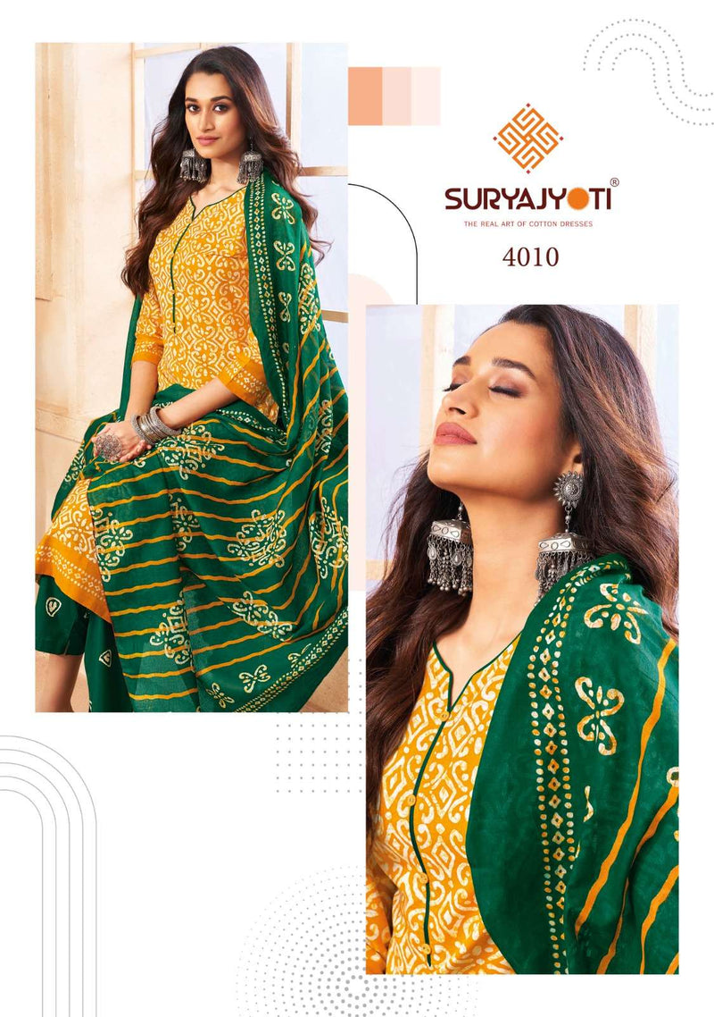 Suryajyoti Cotton Pehnava Vol 4 Cambroic Cotton Regular wear Salwar Suit