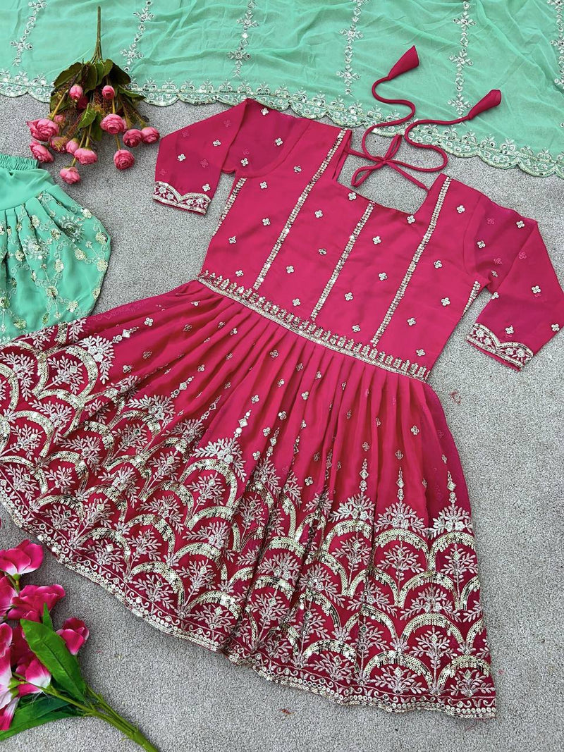 Srk D No 5089 Fox Georgette With Heavy Embroidery Work Fancy Kurti Collection