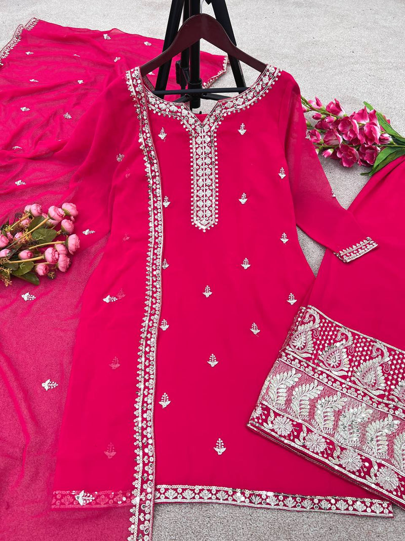 Ssr D No 425 Fox Georgette With Heavy Embroidery Work Kurti Collection