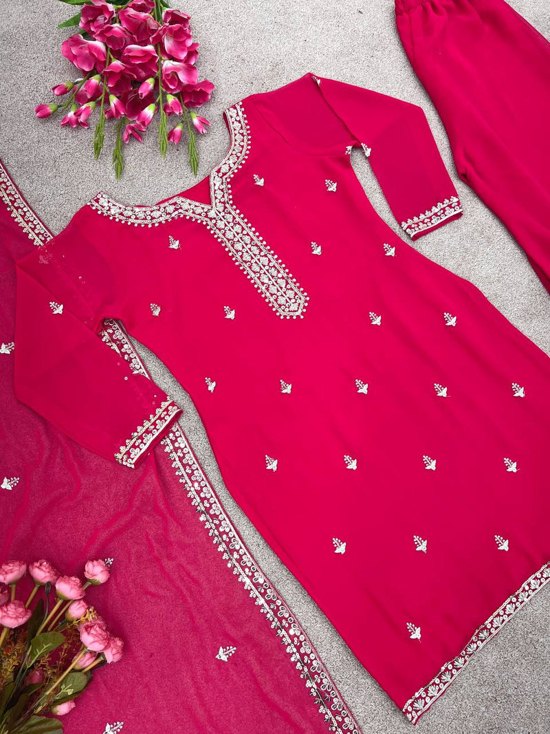 Ssr D No 425 Fox Georgette With Heavy Embroidery Work Kurti Collection