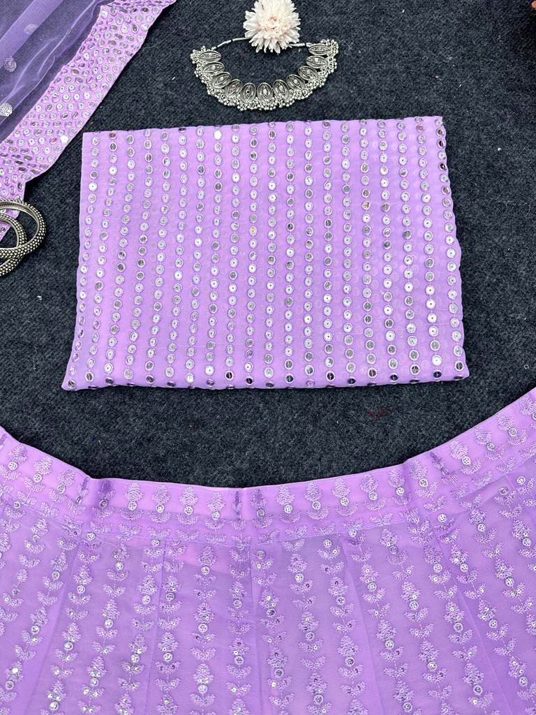 Qrc D No 137 Fox Georgette Embroidery Work Lehnga Choli Collection