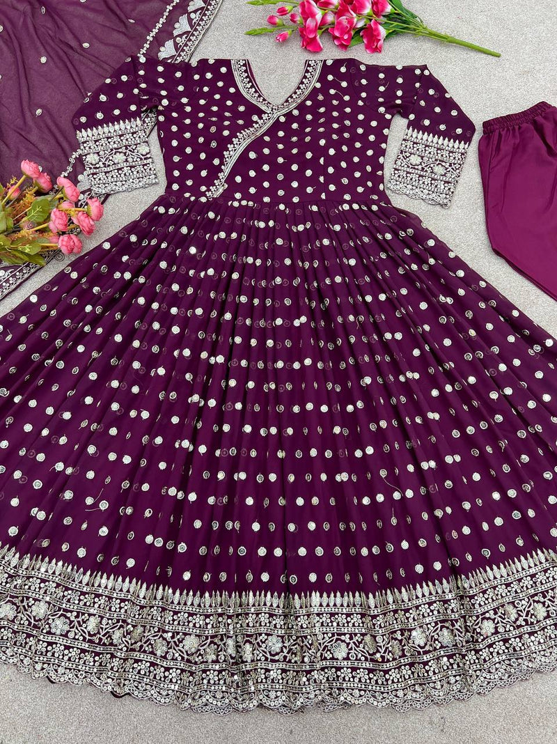 Ssr D No 426 Fox Georgette With Heavy Embroidery Sequence Work Designer Kurti
