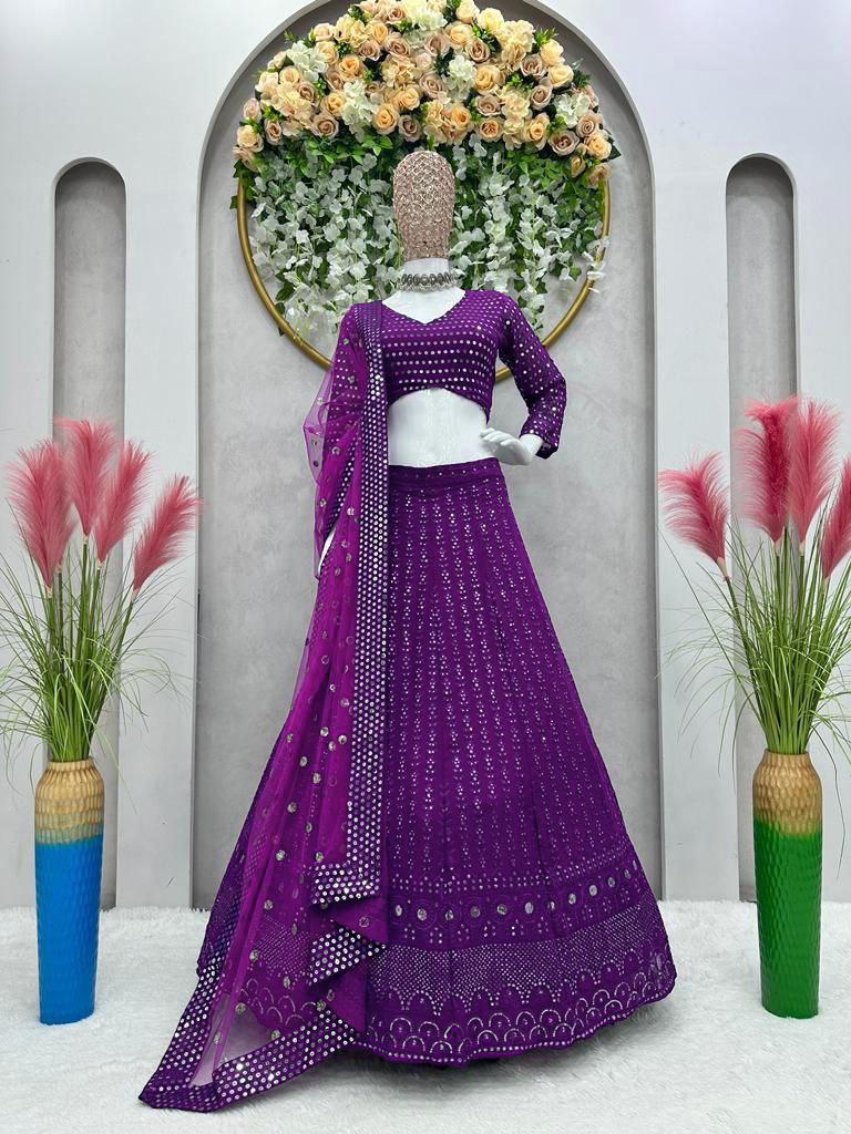 Qrc D No 137 Fox Georgette With Embroidered Heavy Look Lehnga Choli Collection