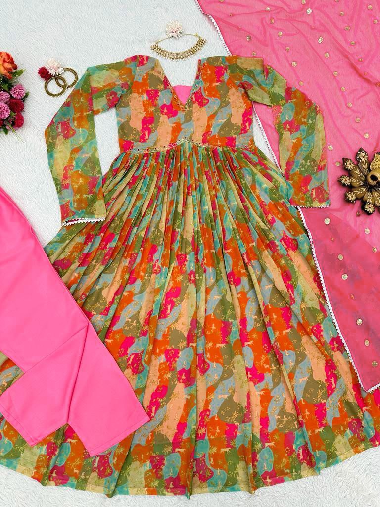 Kd D No 1369 Fox Georette With Digital Printed Exclusive Kurti Collection