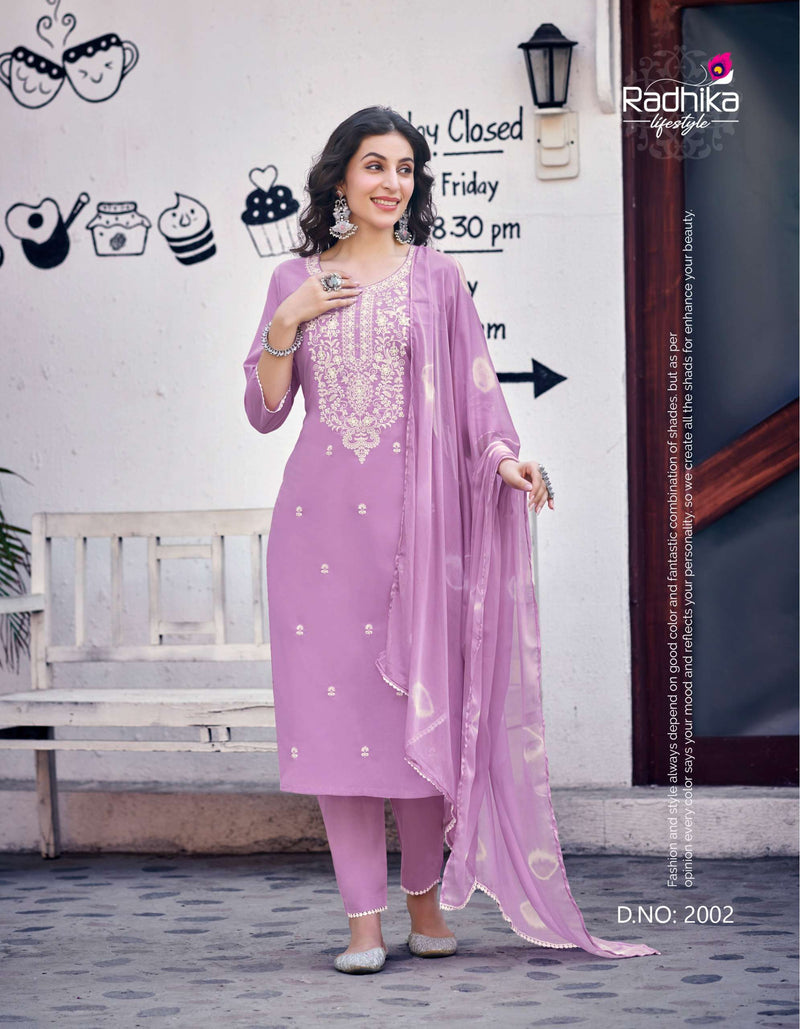 Radhika Lifestyle Cotton Culture Vol 2 Cotton Embroidery Work Kurti Pant & Dupatta Set