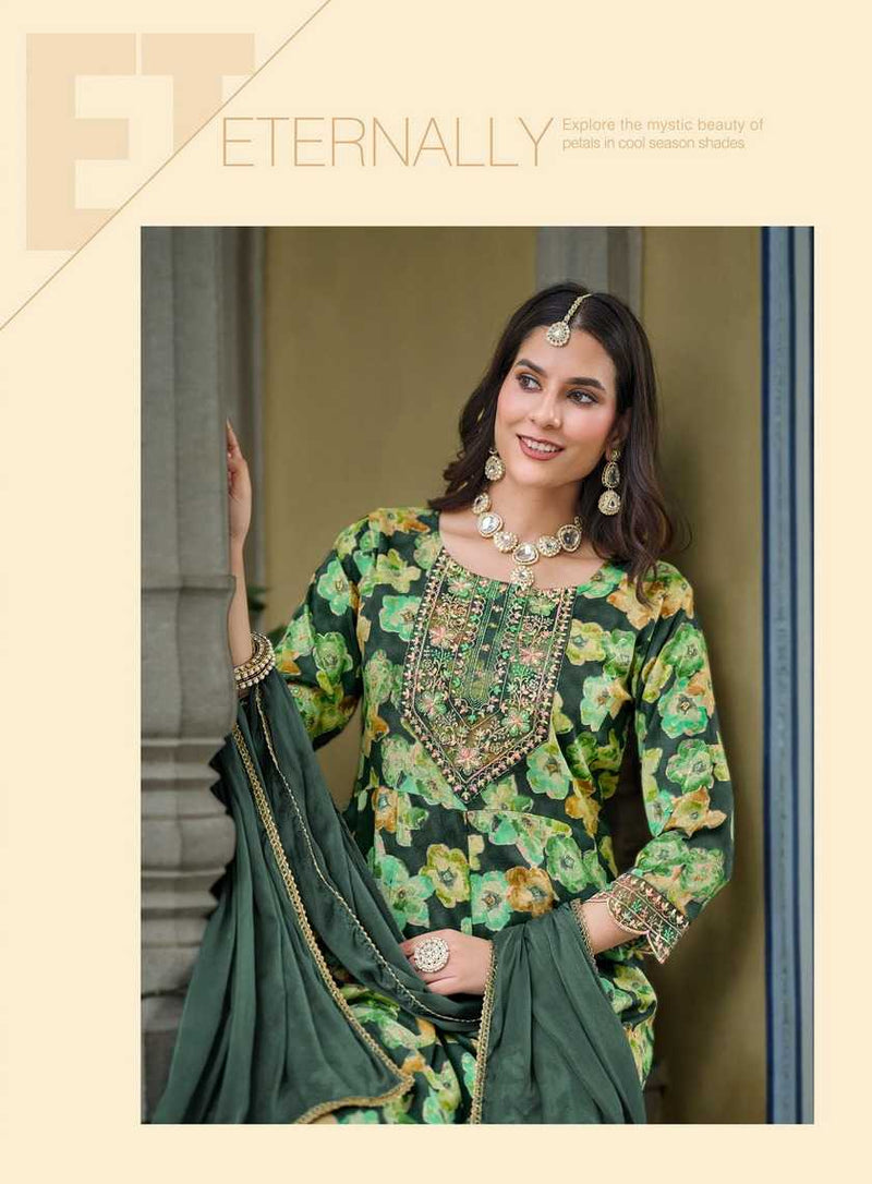 Radhika Lifestyle Anarkali Vol 2 Rayon Foil Print With Embroidery Work Kurti Combo Set