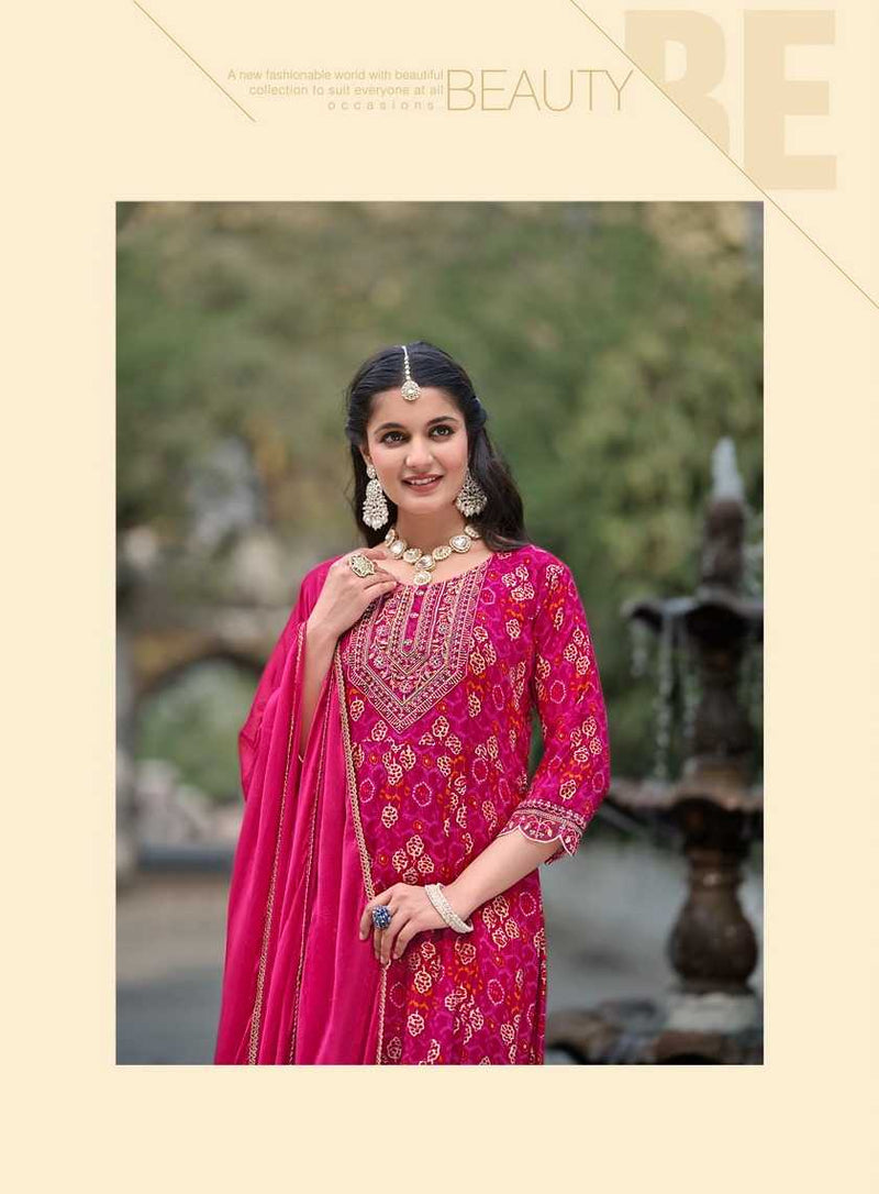 Radhika Lifestyle Anarkali Vol 2 Rayon Foil Print With Embroidery Work Kurti Combo Set