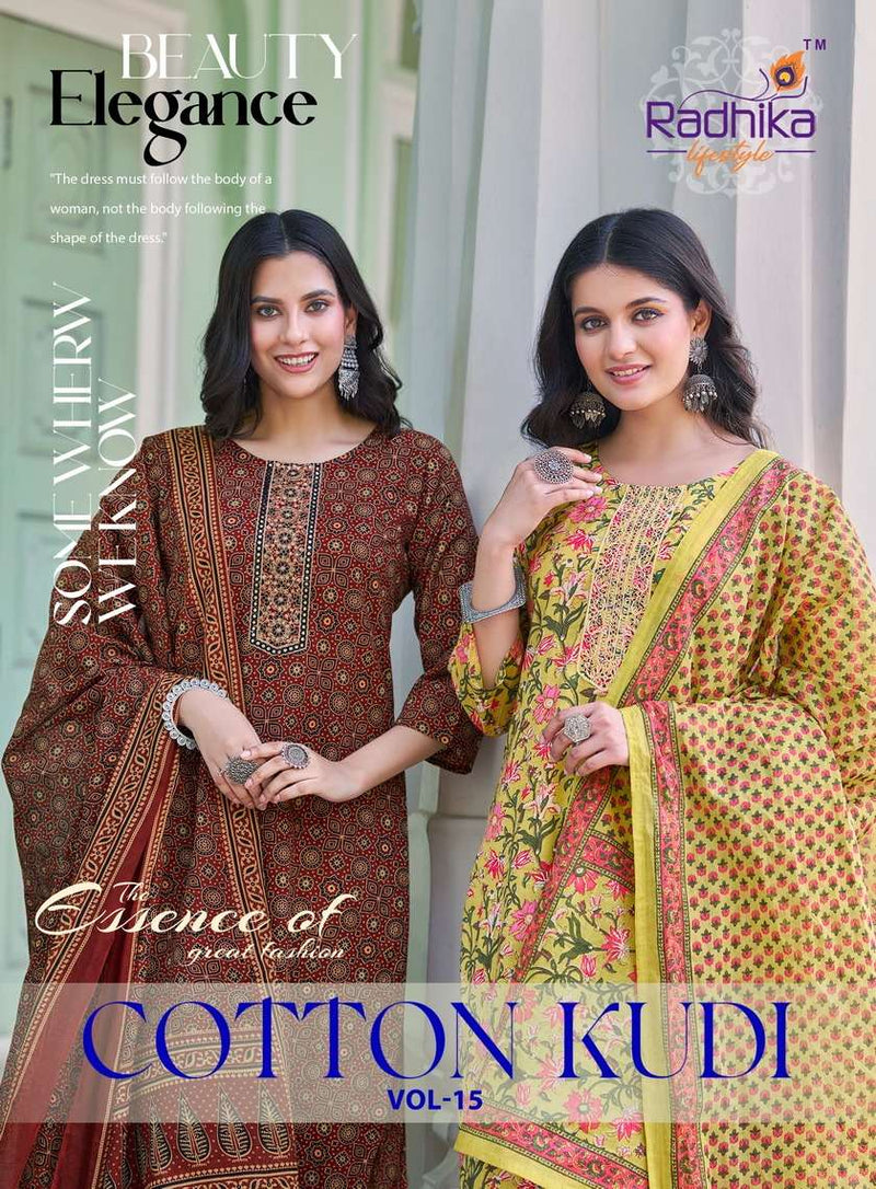 Radhika Lifestyle Cotton Kudi Vol 15 Cotton Fancy Casual Wear Kurti Set