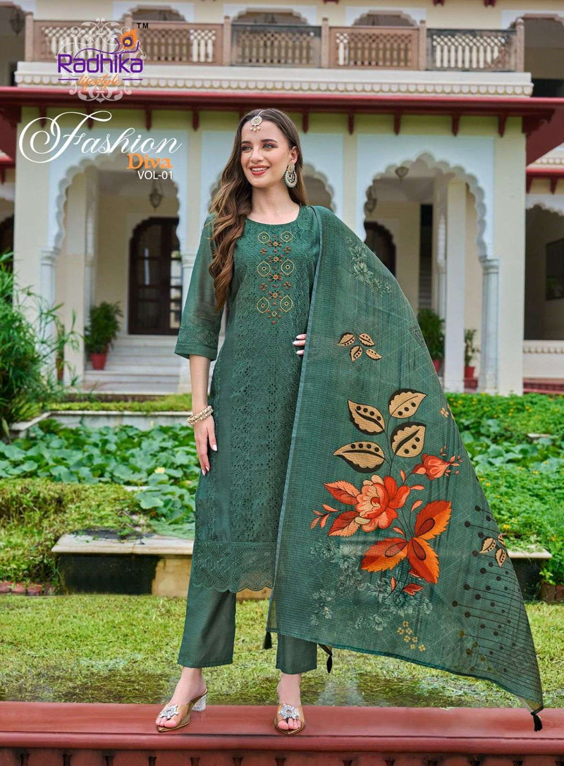 Radhika Lifestyle Fashion Diva Vol 1 Chanderi Silk Designer Wedding Wear Suit
