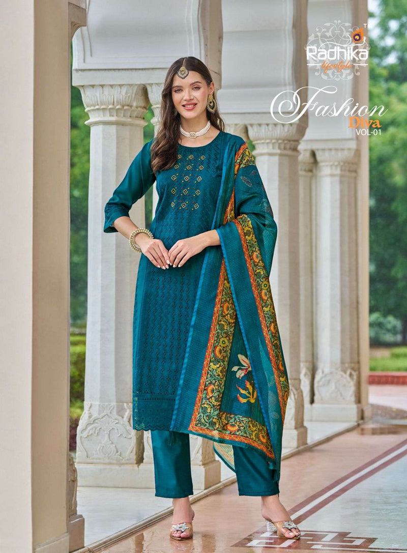 Radhika Lifestyle Fashion Diva Vol 1 Chanderi Silk Designer Wedding Wear Suit