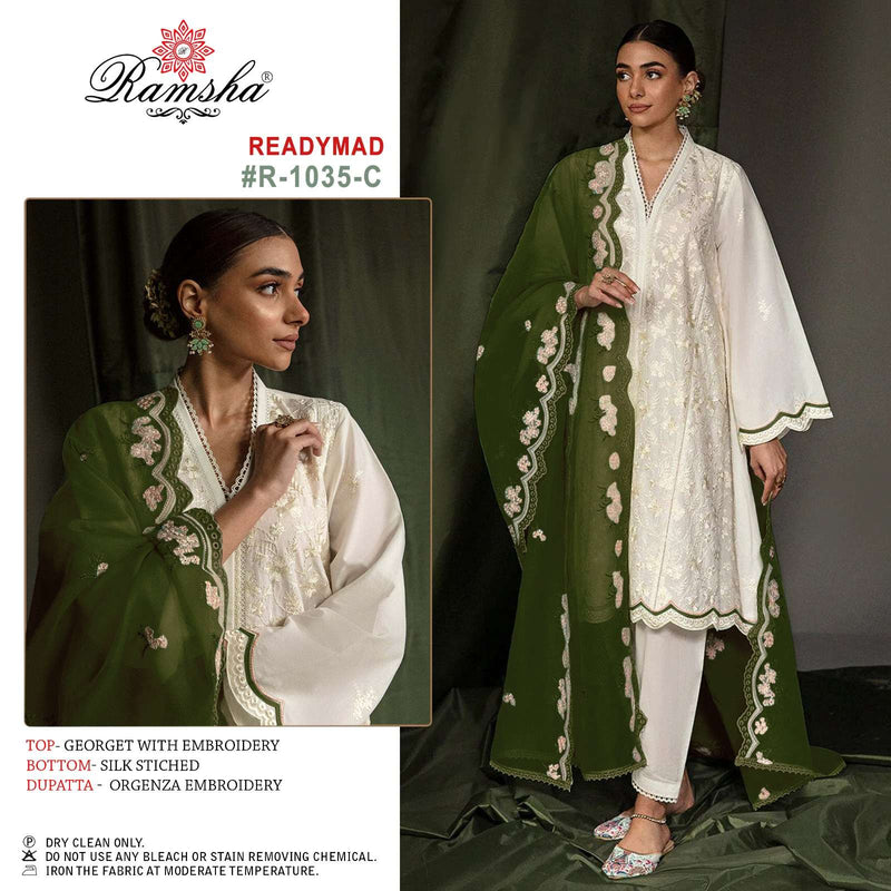 Ramsha 1035 Nx Designer Embroidery Readymade Pakistani Salwar Kameez Collectionvitara Fashion Georgia Printed Georgette Fancy Party Wear Kurtis
