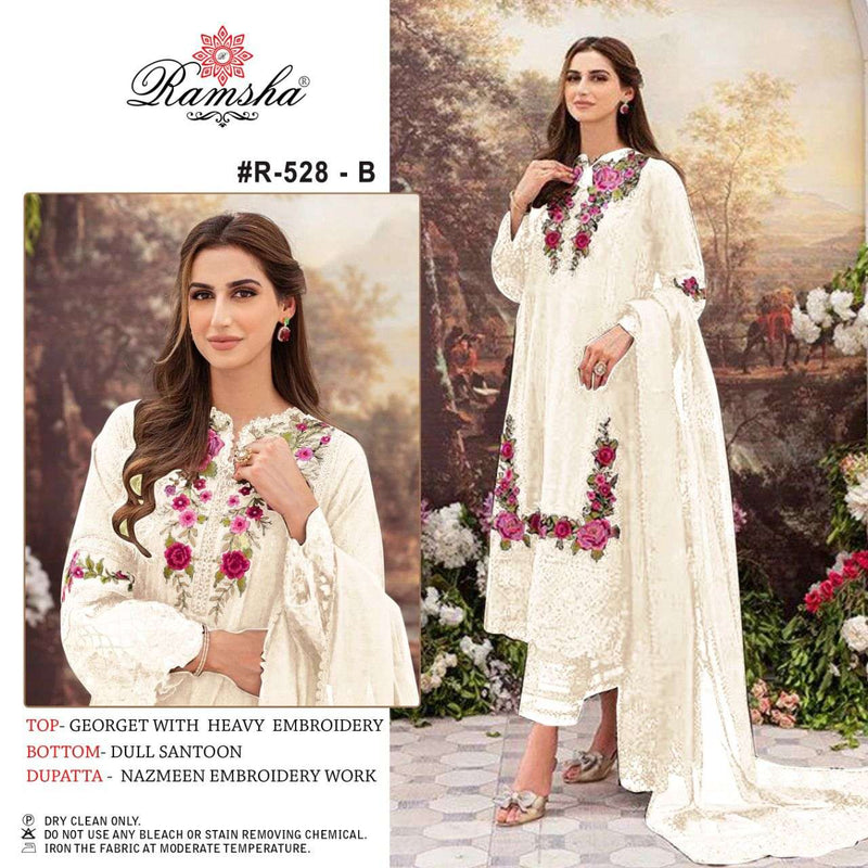 Ramsha 528 Nx Georgette Heavy Embroidery Pakistani Salwar Kameez