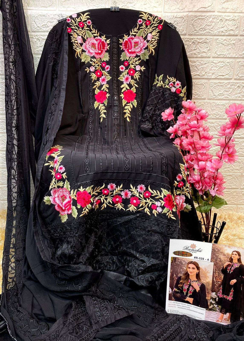 Ramsha 528 Nx Georgette Heavy Embroidery Pakistani Salwar Kameez